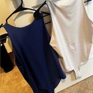 Elegant Blue and White Women's bodysuit